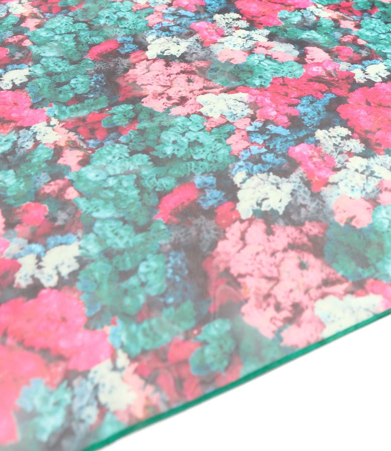 Soft veil scarf digital printed with floral motifs