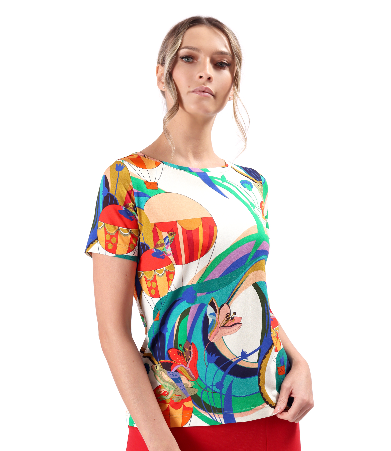 Blouse made of elastic viscose jersey