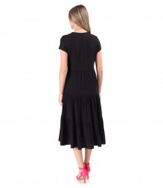 Midi viscose dress with ruffles