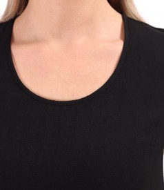 Midi viscose dress with ruffles