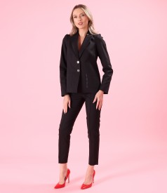 Ankle pants with elastic cotton jacket