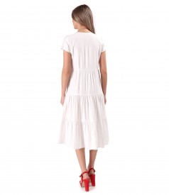 Midi viscose dress with ruffles