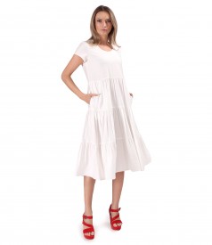 Midi viscose dress with ruffles