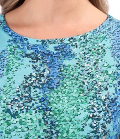 Blouse made of elastic jersey with digital print
