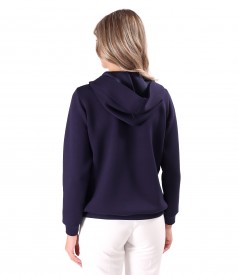 Scuba fabric sweatshirt with viscose