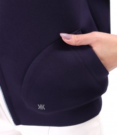 Scuba fabric sweatshirt with viscose