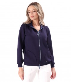 Scuba fabric sweatshirt with viscose