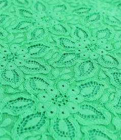 Elegant cotton lace dress with floral motifs