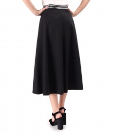 Elastic cotton skirt with a velvety look
