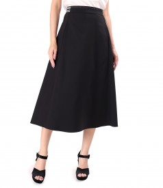 Elastic cotton skirt with a velvety look
