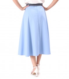 Elastic cotton skirt with a velvety look