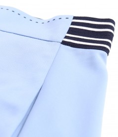 Elastic cotton skirt with a velvety look
