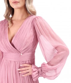 Long dress made of natural silk veil