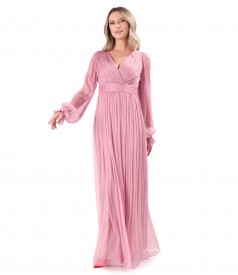 Long dress made of natural silk veil