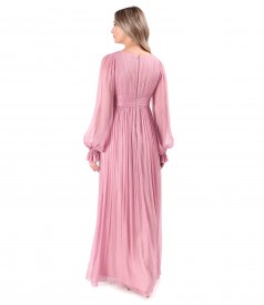Long dress made of natural silk veil