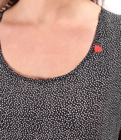 Elegant viscose blouse printed with polka dots