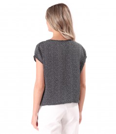 Elegant viscose blouse printed with polka dots