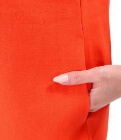 Flared dress made of linen