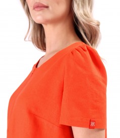 Flared dress made of linen
