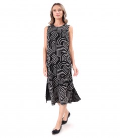 Embroidered viscose midi dress summer zen garden