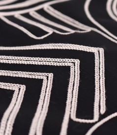 Embroidered viscose midi dress summer zen garden