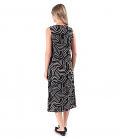 Embroidered viscose midi dress summer zen garden