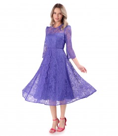 Elegant dress made of lace with floral motifs