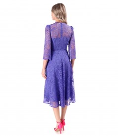 Elegant dress made of lace with floral motifs