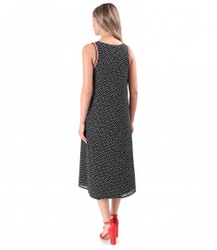 Midi jersey casual dress with elastic trim