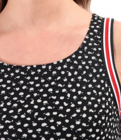 Midi jersey casual dress with elastic trim