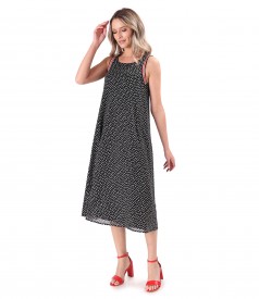 Midi jersey casual dress with elastic trim