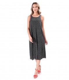 Midi jersey casual dress with elastic trim