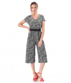 Midi jumpsuit made of viscose with linen