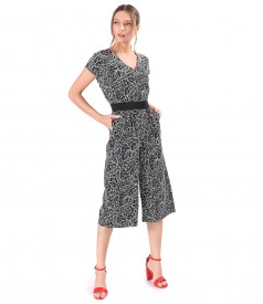 Midi jumpsuit made of viscose with linen