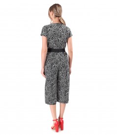 Midi jumpsuit made of viscose with linen