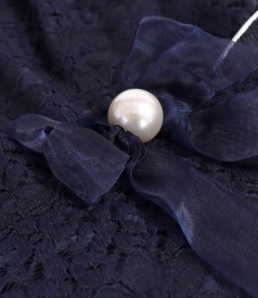 Elegant lace dress with floral motifs