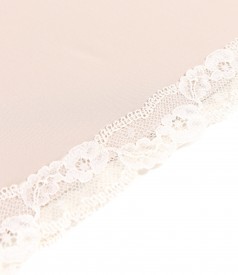 Slip skirt made of stretch satin with lace
