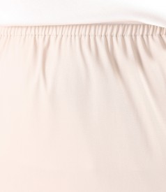 Slip skirt made of stretch satin with lace