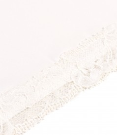 Slip skirt made of stretch satin with lace
