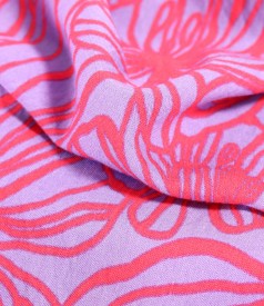 Midi dress printed with floral motifs