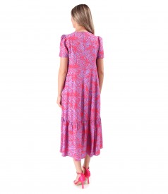 Midi dress printed with floral motifs