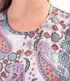 Dress printed with paisley motifs