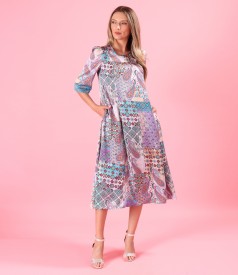Dress printed with paisley motifs