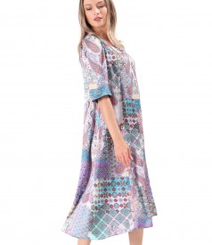 Dress printed with paisley motifs
