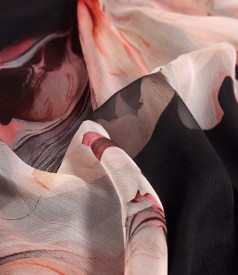 Butterfly Silk Chiffon Dress with Floral Print