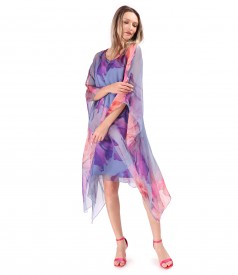 Butterfly Silk Chiffon Dress with Floral Print
