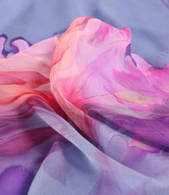 Butterfly Silk Chiffon Dress with Floral Print