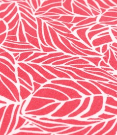 Oversize blouse with linen printed with floral motifs