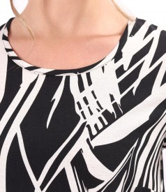 Viscose midi dress with linen