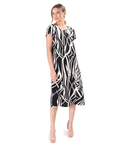 Viscose midi dress with linen